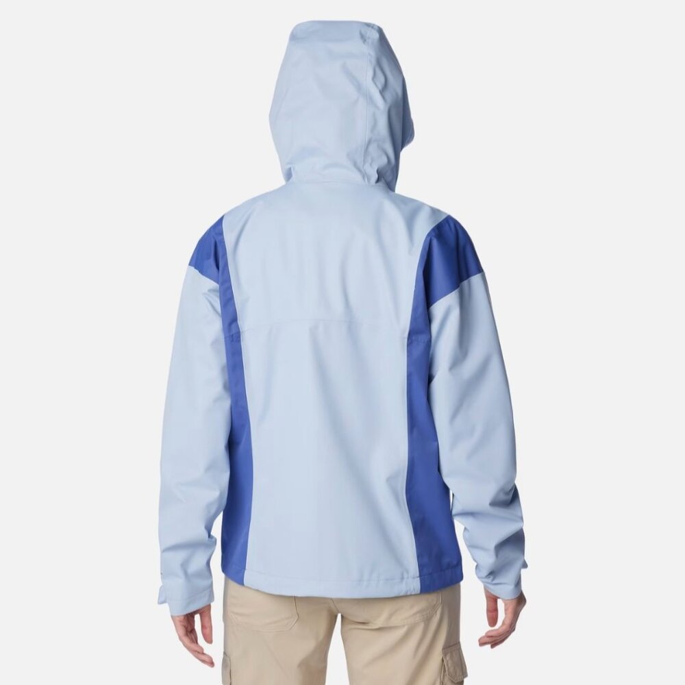 Columbia Women's Hikebound Rain Coat Jacket Omni-Tech Waterproof Blue Size 1X - Picture 7 of 9